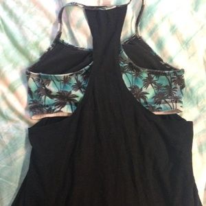 Pink built in sports bra top