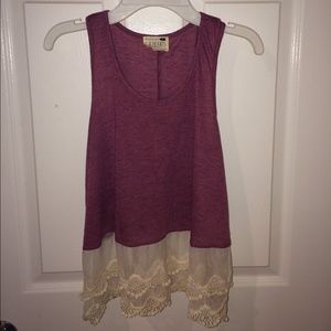 LA HEARTS Lace trim tank top