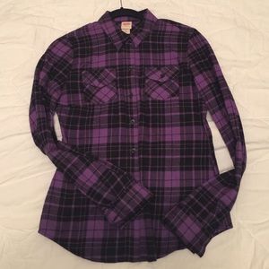 Black and Purple Flannel Shirt