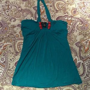 Turquoise halter top with built in bra!