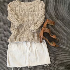 Old Navy White Denim Mini Skirt