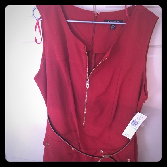 Sharagano  burnt orange dress with belt