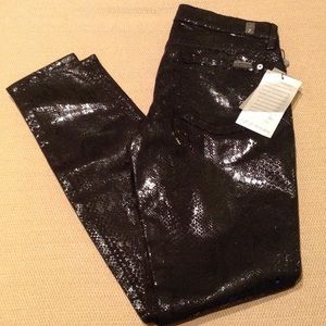 7 For All Man Kind The Skinny Black Cobra  Jean