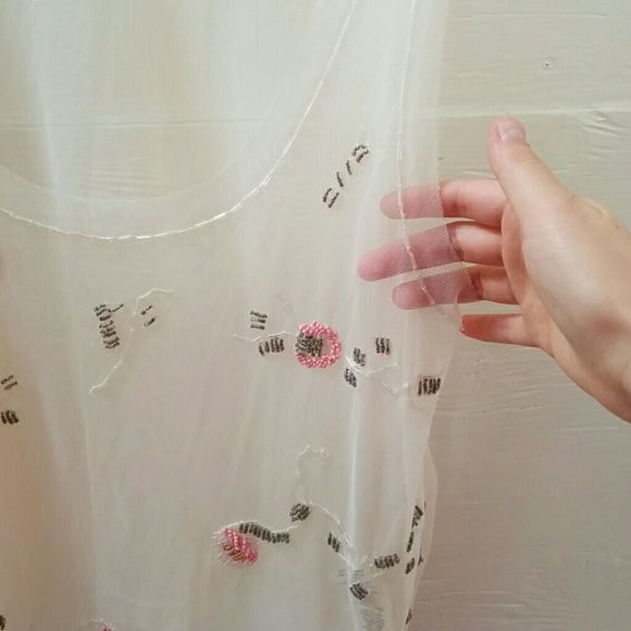 ๐ผ HOST PICK: Free People Pink Mesh Beaded Top - Picture 3 of 4