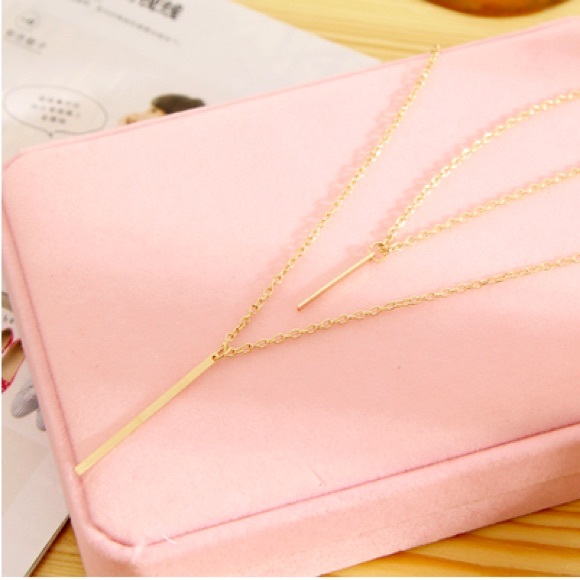 Two bars layering necklace