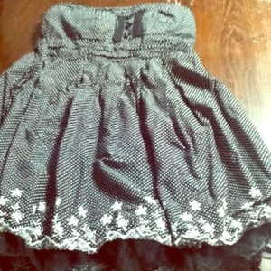 Black and White Polka Dot Strapless Sundress