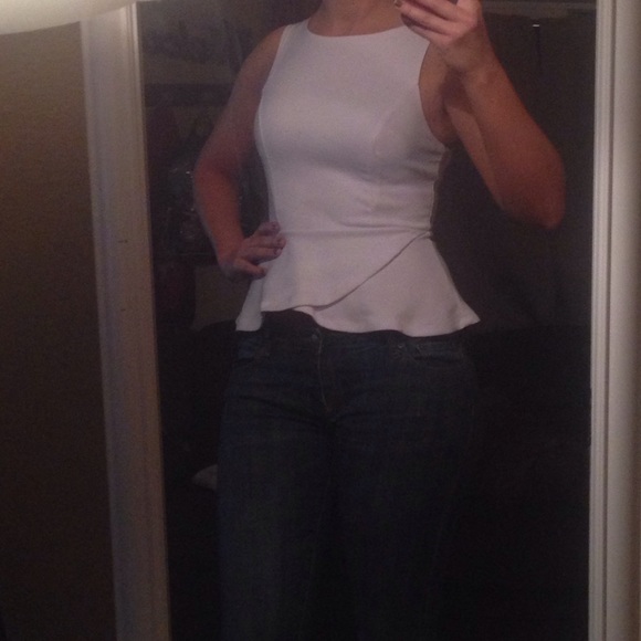 White dressy peplum shirt