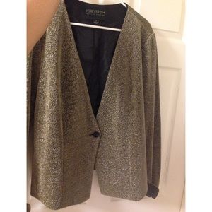 Gold glitter blazer