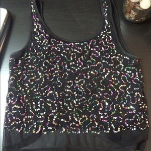 Sequined crop top