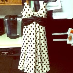 Creme and Black Polka Dot Dress