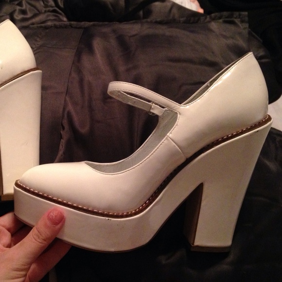topshop white Selena heels