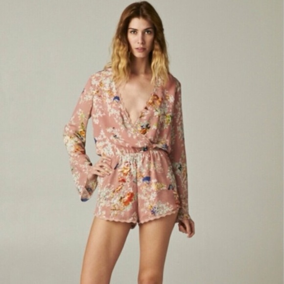 Pink Bell Sleeve Romper Small NWT