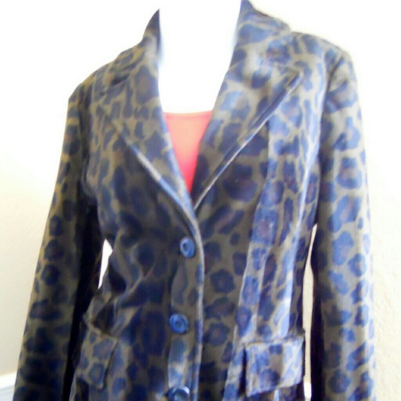 I.N.C Leopard peacoat jacket - Picture 2 of 3