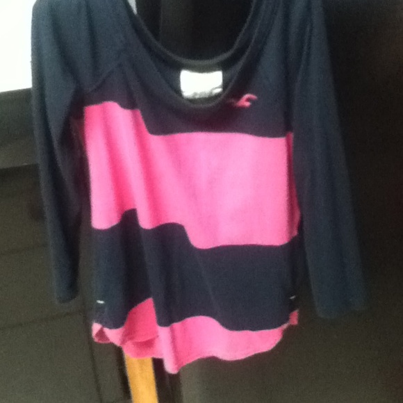 Pink and Navy Hollister Halfsleeve