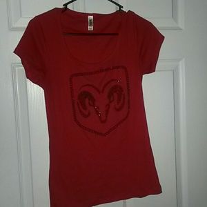 Red logo dodge shirt