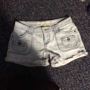 Light blue jean shorts