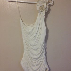 White one-shoulder blouse