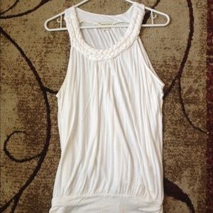 White sleeveless blouse
