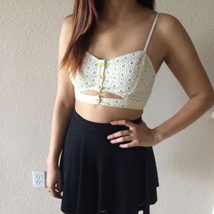 White/Yellow Eyelet Bra Top