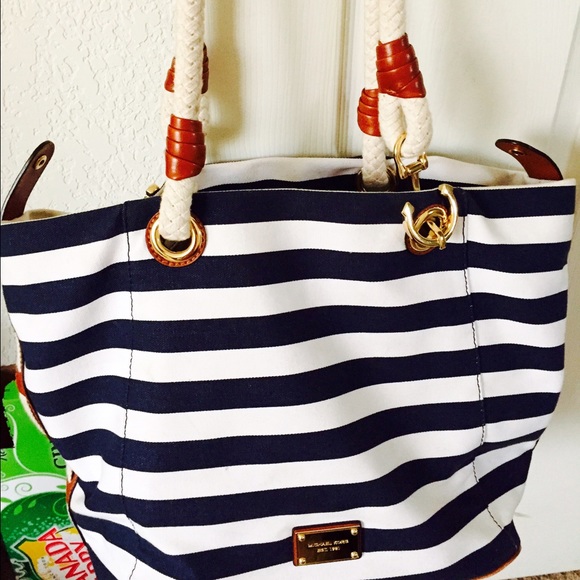 Michael Kors Blue & White Marina Tote