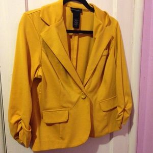Mustard stretchy blazer
