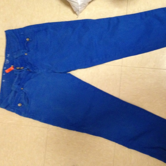 Vibrant blue jeans