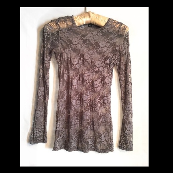 Long sleeve sheer floral top