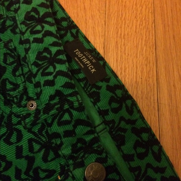 SALE J.Crew green Bow Matchstick Cords - Picture 3 of 3