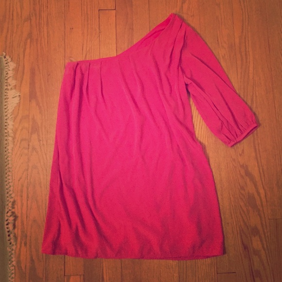 Pink one shoulder dress