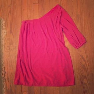 Pink one shoulder dress