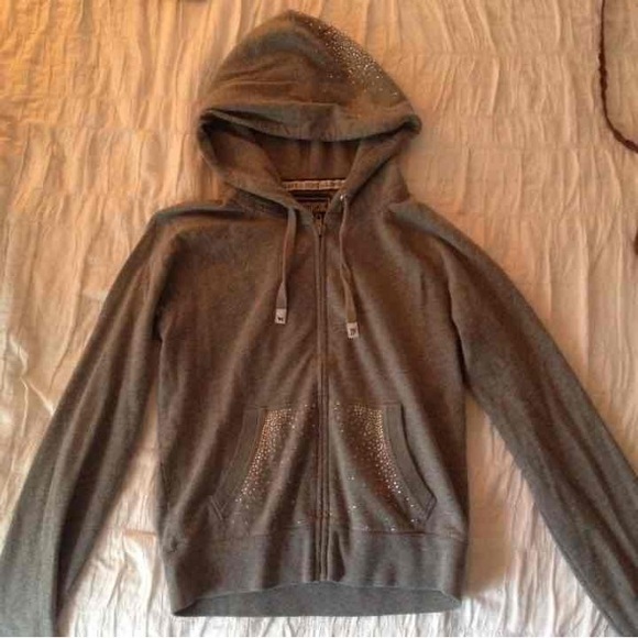 light gray PINK zip up hoodie