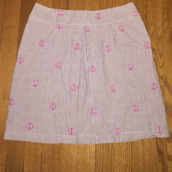 Pin-Stripped High Waisted Skirt with Peace Signs