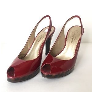 Jessica Simpson red high heels