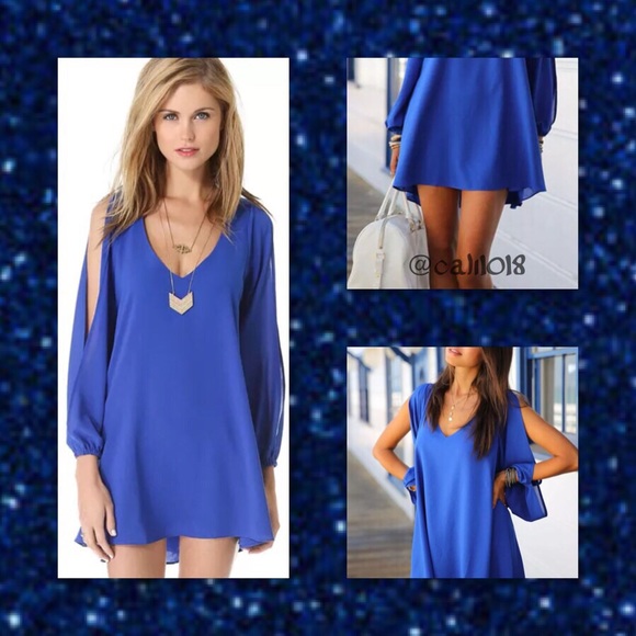 LAST 1 NWT Navy Blue Chiffon Mini Dress XXL - Picture 2 of 4