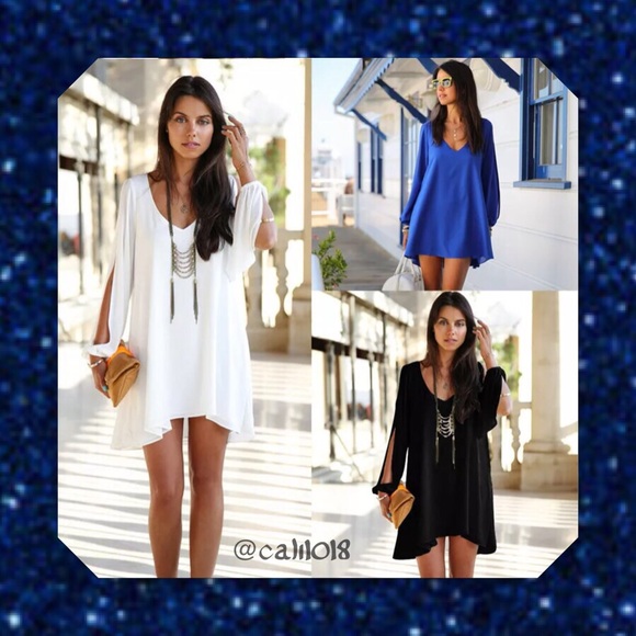 LAST 1 NWT Navy Blue Chiffon Mini Dress XXL - Picture 3 of 4