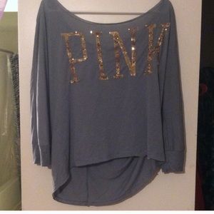 Slouchy 3/4 Length Sleeve Sequin VS Shirt