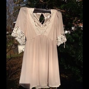Chord Light Pink and Lace Dress