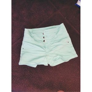 High Waisted Teal Shorts