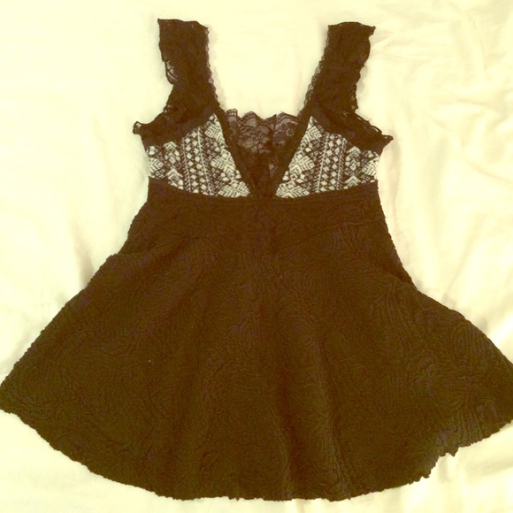 Black Lace Free People Shirt