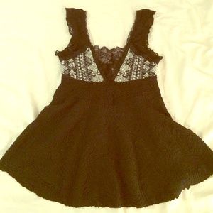 Black Lace Free People Shirt