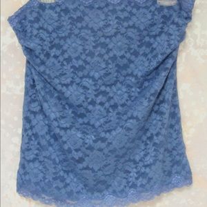Blue fully lined lace strapless  top