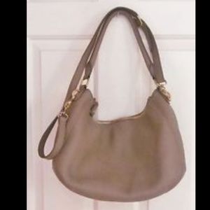 Jcrew pebbleled leather hobo- cobblestone grey