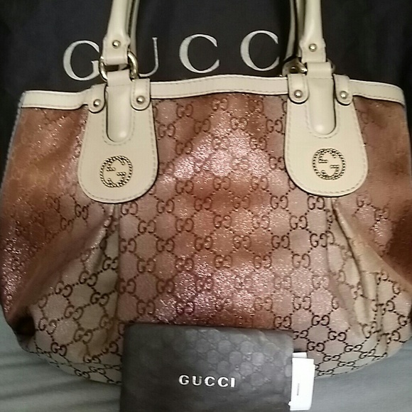 Gucci Monogram Metallic Coated Canvas Bag