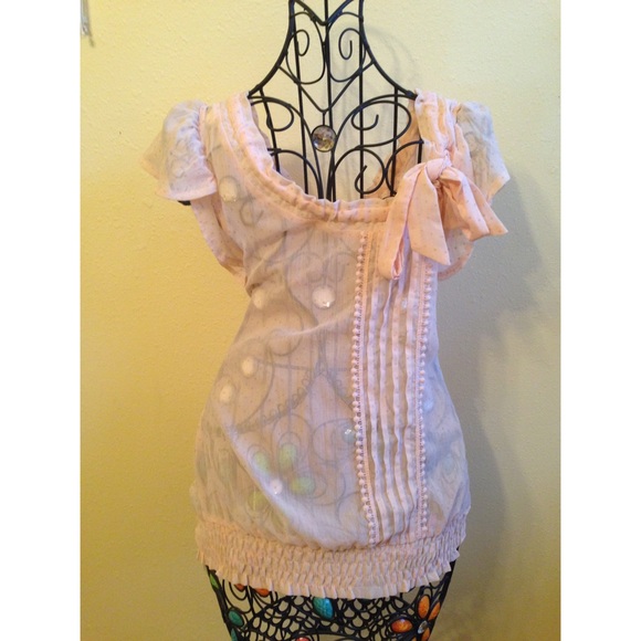 Blush Pink Sheer Top