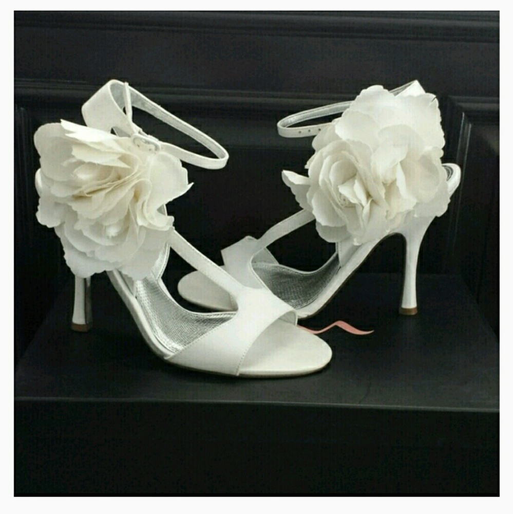 White  high heel sandals