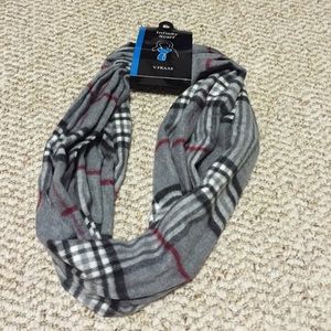 Plaid infinity scarf.