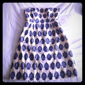 J.Crew ivory and blue eyelet dress- Size 6