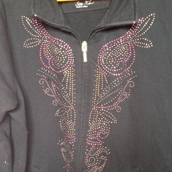 Black sequined lightweight jacket