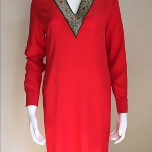 Tucker red silk dress Size small