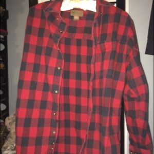 Faded glory black and red lumberjack button-down